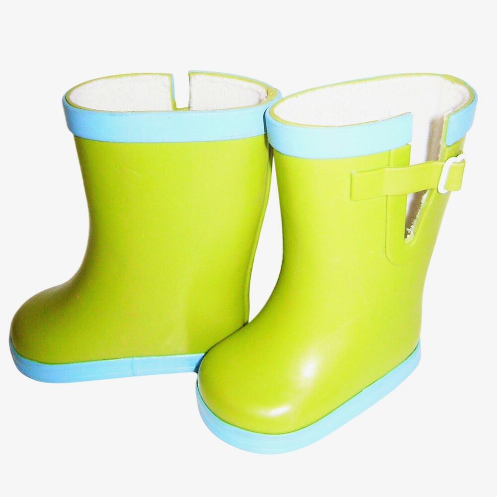American Girl Doll Rubber Boots Lanie Rain Shoes Green Blue Girl Of The Year New